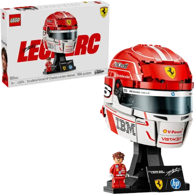 casca Ferrari LEGO a lui Charles Leclerc