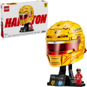 LEGO casca Lewis Hamilton Scuderia Ferrari 43022 884 piese galben Modena numarul 44