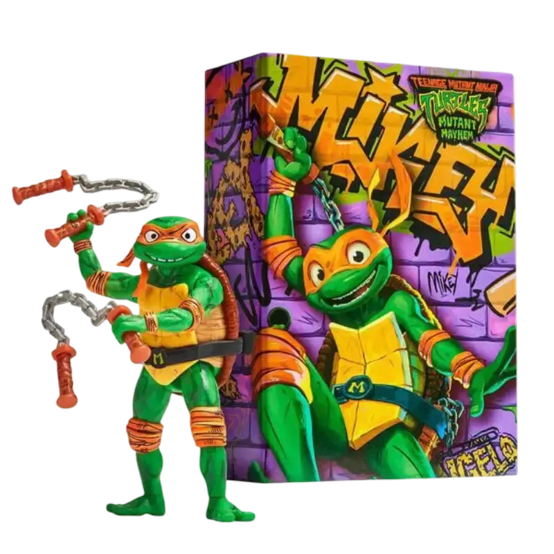 Figurină TMNT Michelangelo Mutant Mayhem Comic Con cu cutie