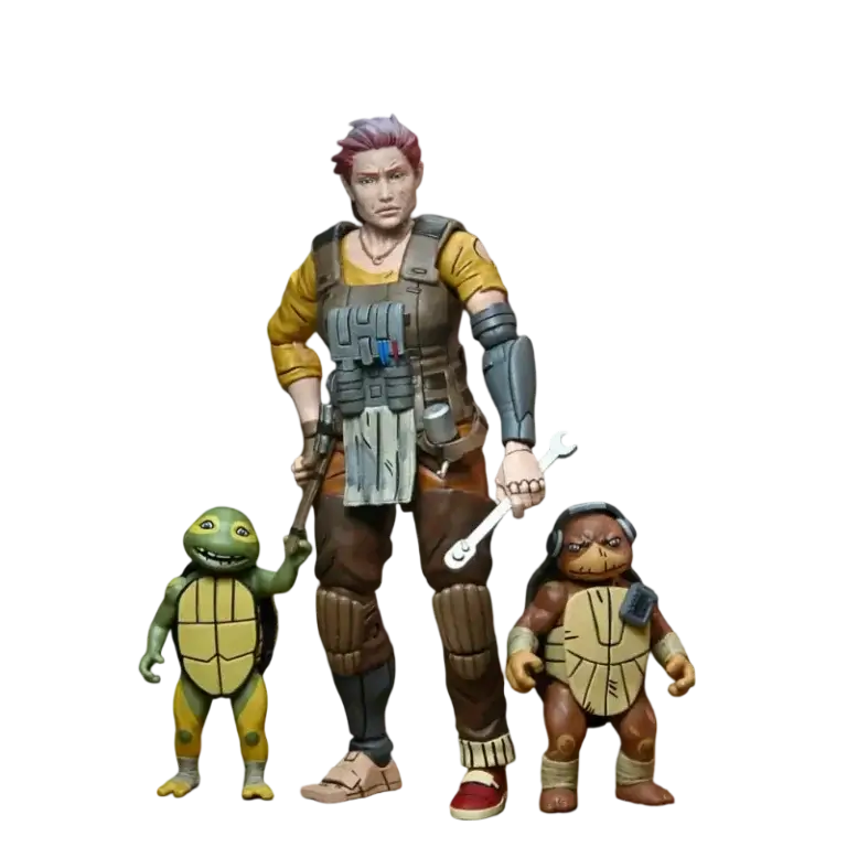 Figurină Grammy April cu Baby Yi și Moja TMNT The Last Ronin