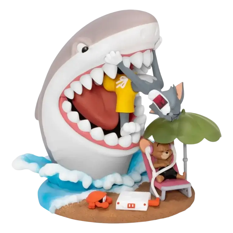 Statueta Tom si Jerry cu rechin Splash and Dash 15 cm, Beast Kingdom D-Stage