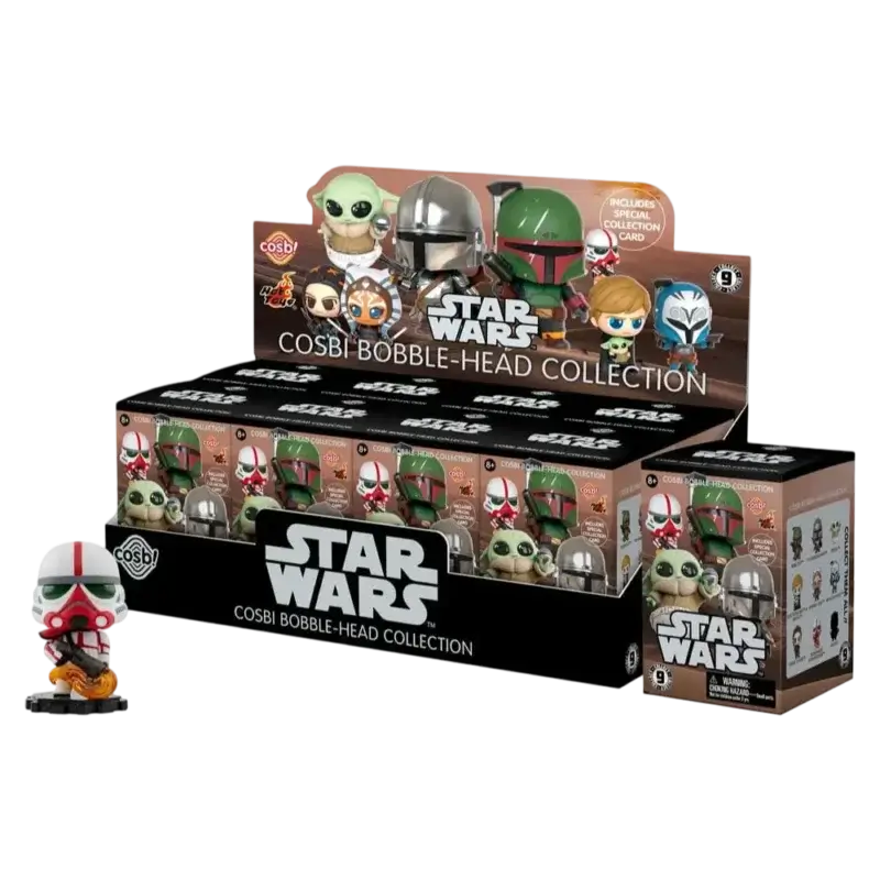 Blind Box Star Wars Cosbi Hot Toys – display cu 8 cutii și figurină Incinerator Stormtrooper