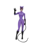 Figurina Catwoman NECA Toony Classics de 15 cm, cu costum mov, mască și bici negru