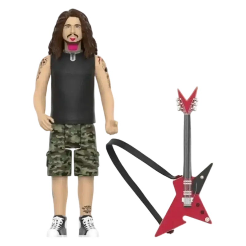 Figurina Dimebag Darrell Super7 de 10 cm, cu chitară Culprit CherryBomb detașabilă