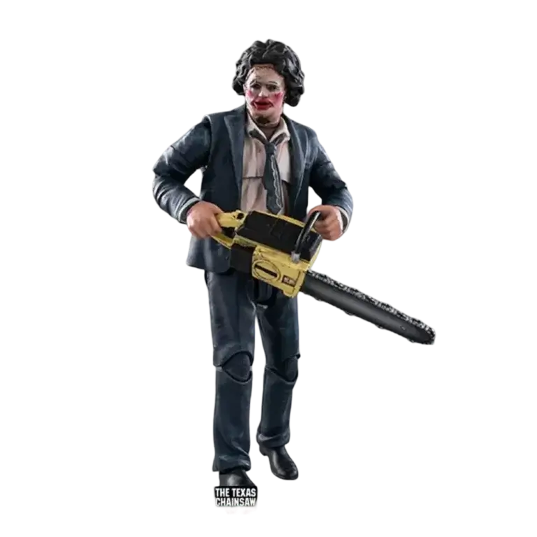Figurină Leatherface Pretty Woman Mask 1/18 Hiya Toys din Texas Chainsaw Massacre 1974, cu drujbă
