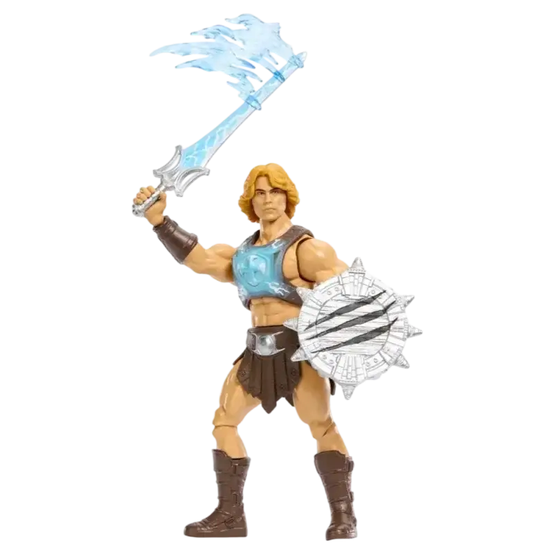 Figurină He-Man MOTU Movie 2026 cu scut argintiu și Power Sword