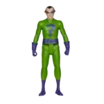 Figurina Riddler Platinum DC Retro Super Friends, vedere frontală, costum verde și mov